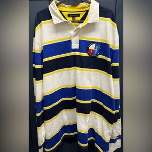 Tommy Hilfiger Blue and Yellow Striped Shirt